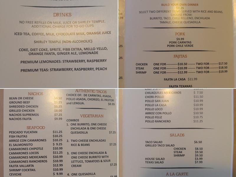 El Bronco Menu