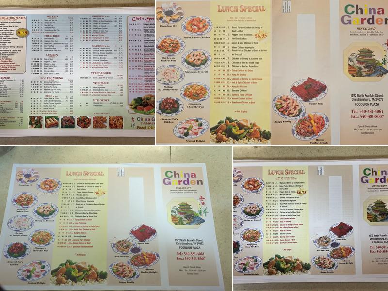 China Garden Menu