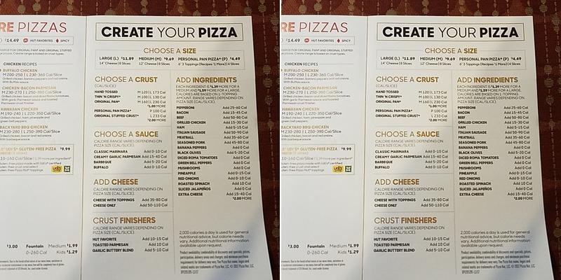 Pizza Hut Menu