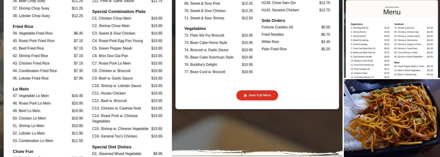Great Wall Menu