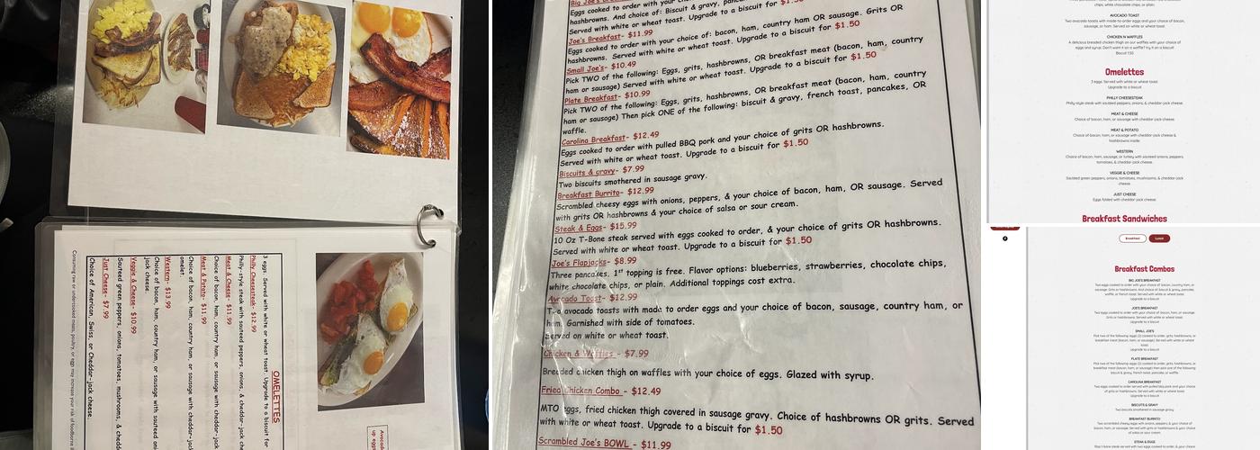 Joe's Diner Menu