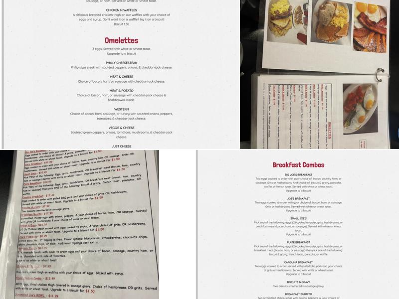 Joe's Diner Menu
