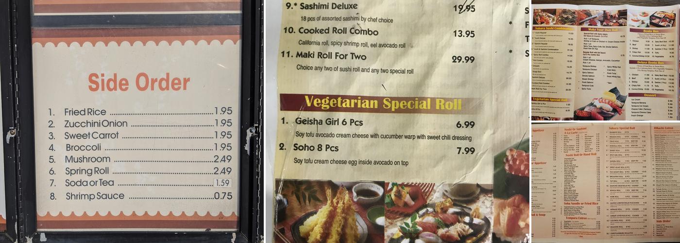 Sakura Steak House Menu