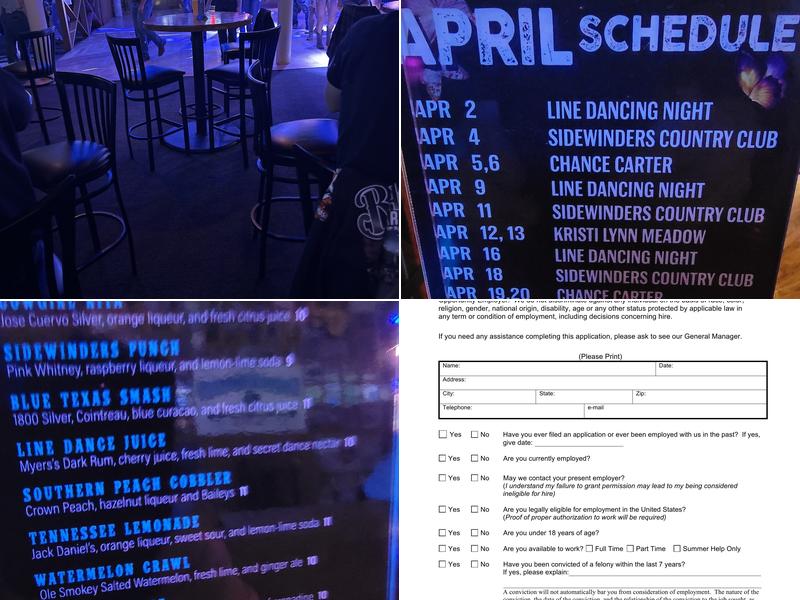 Sidewinders Menu