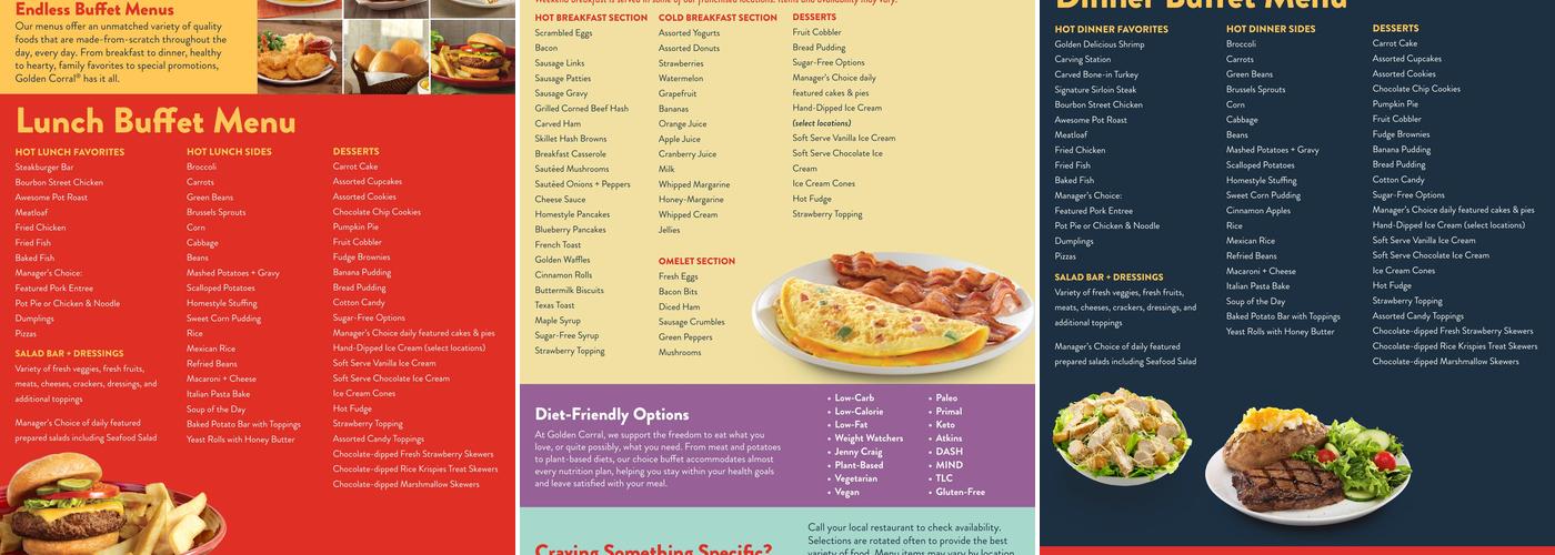 Golden Corral Buffet & Grill Menu