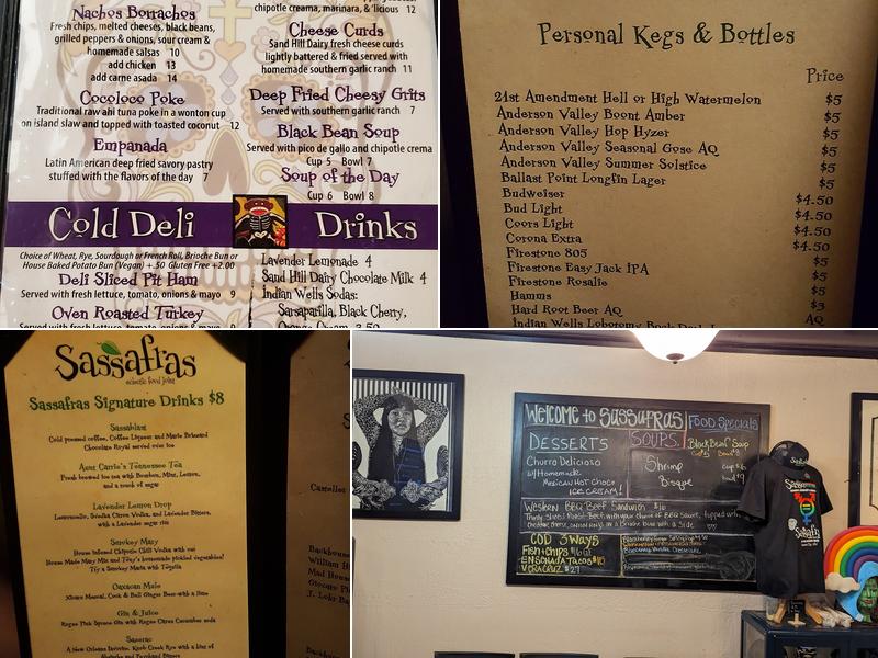 Sassafras Eclectic Food Joint Menu