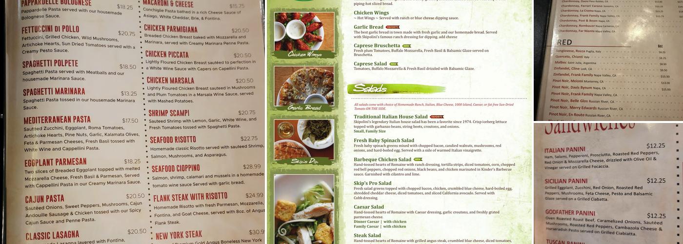 Skipolini's Menu