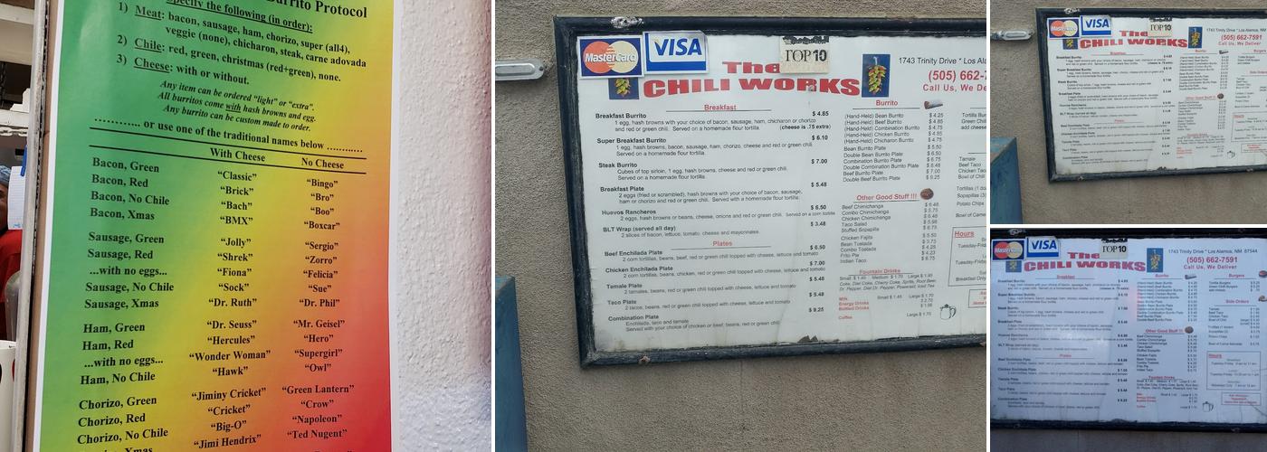 Chili Works Menu