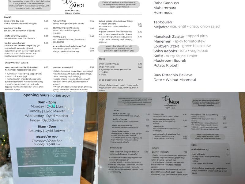 Tŷ Medi Menu