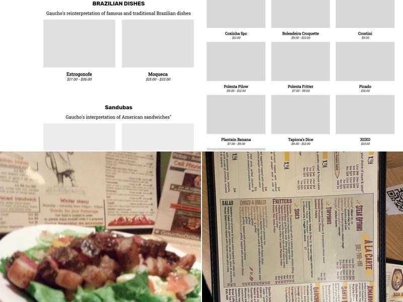 Gaucho Brazilian Grille Menu