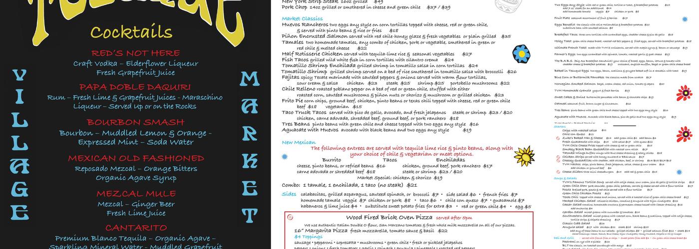 Tesuque Village Market Menu
