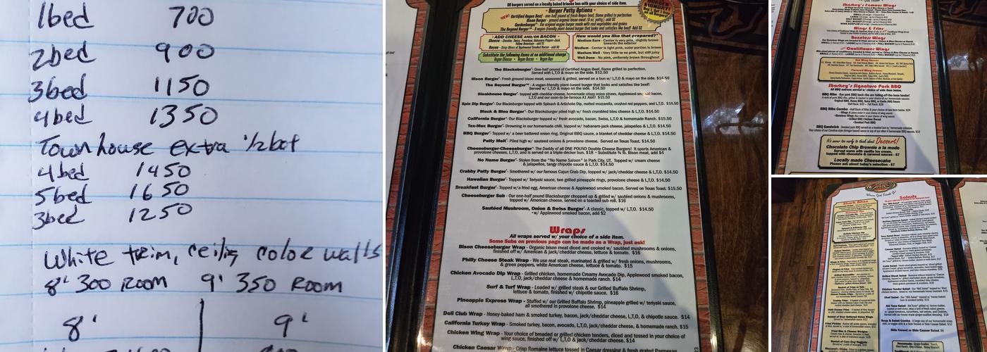 Sharkey's Wing & Rib Joint Menu