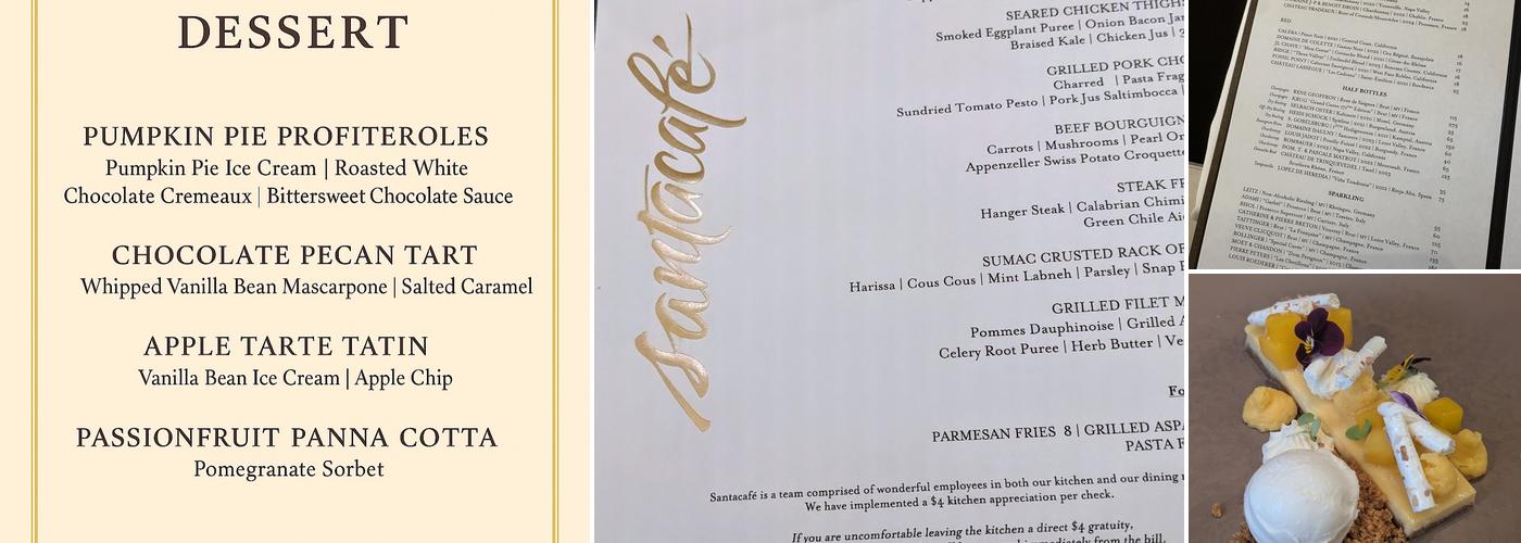 Santacafé Menu