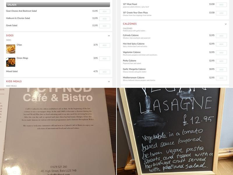 Y Cyfnod Cafe & Bistro Menu