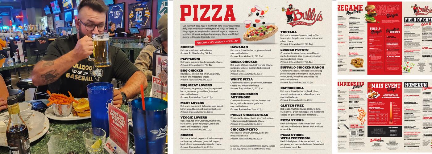 Bully's Sports Bar & Grill Menu