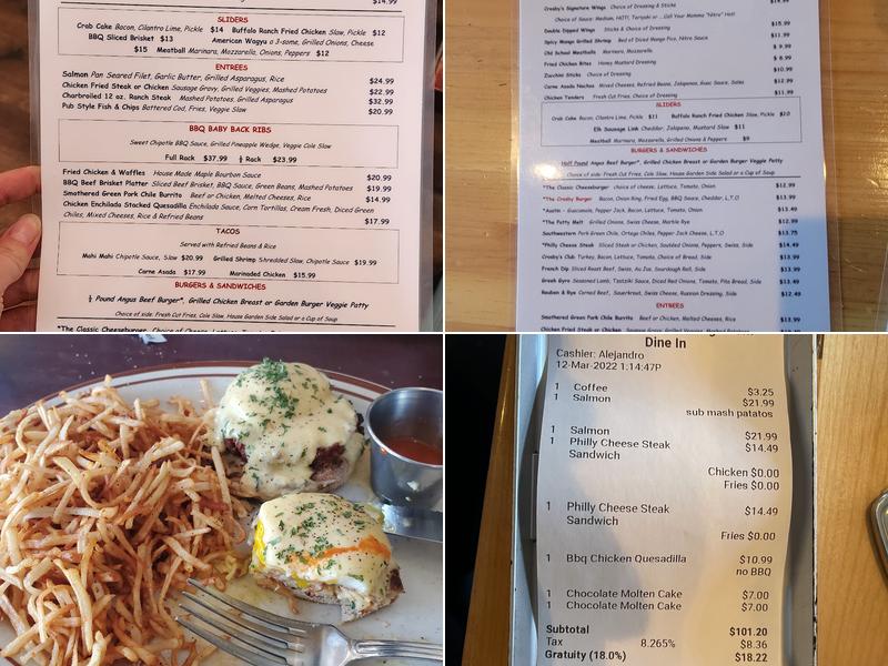 Crosby's Tavern & Gaming Menu