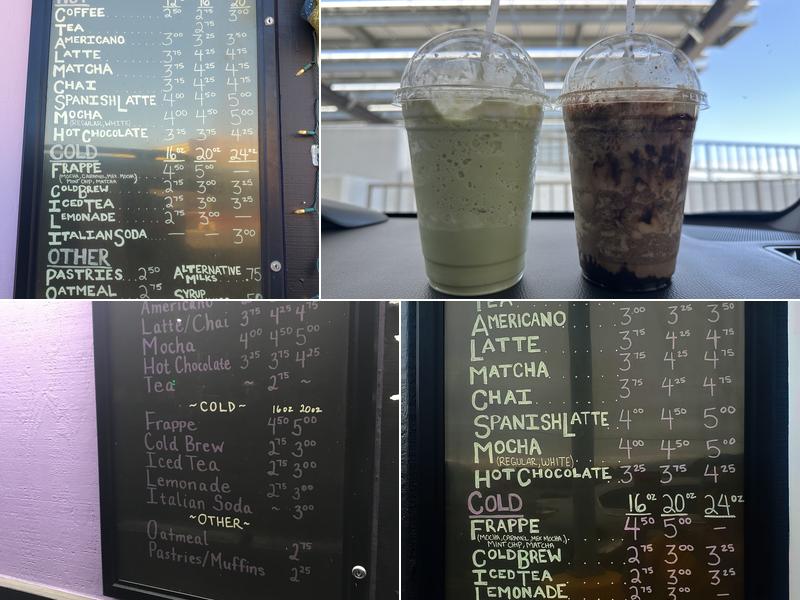 Jack's Coffee Menu