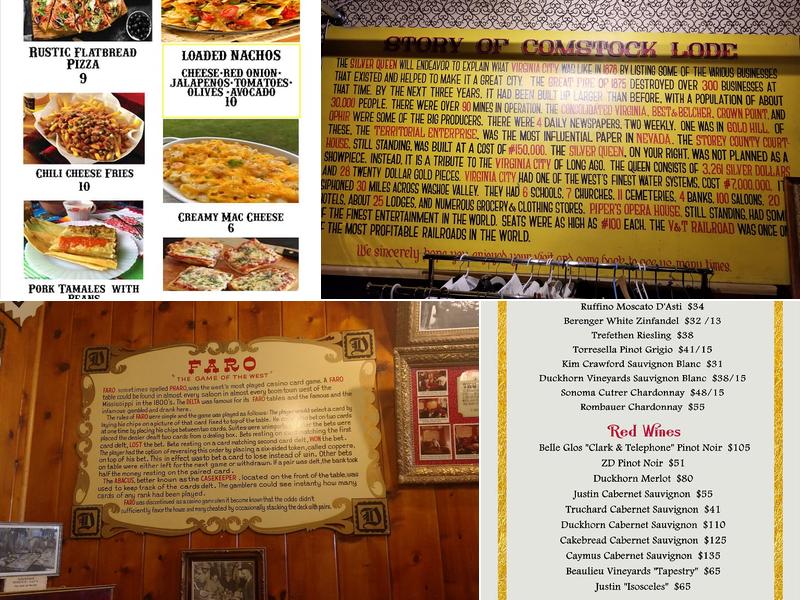 The Delta Saloon Menu