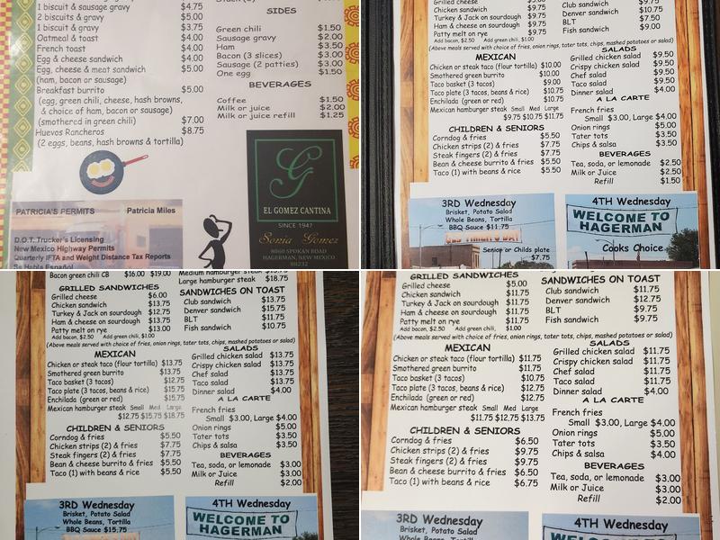 Toby's Menu