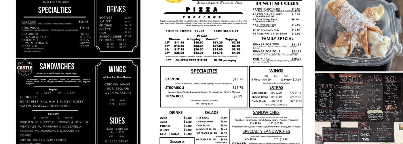 Pizza castle Menu