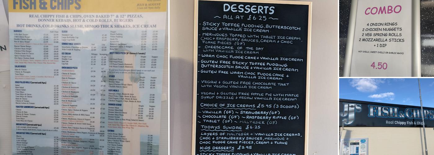 JJ's Fish & Chip Shop Menu