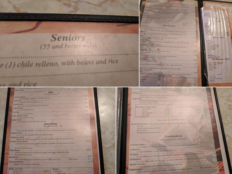 La Fiesta Restaurant Menu