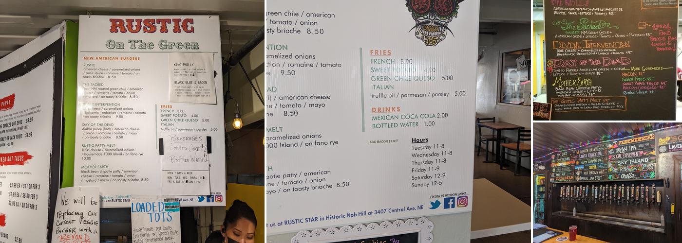 Rustic on the Green Menu