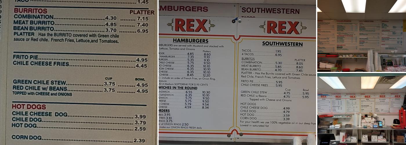 Rex's Hamburgers (The Rex) Menu