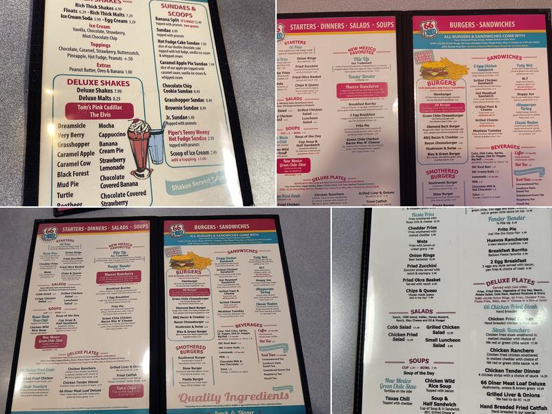 66 Diner Menu