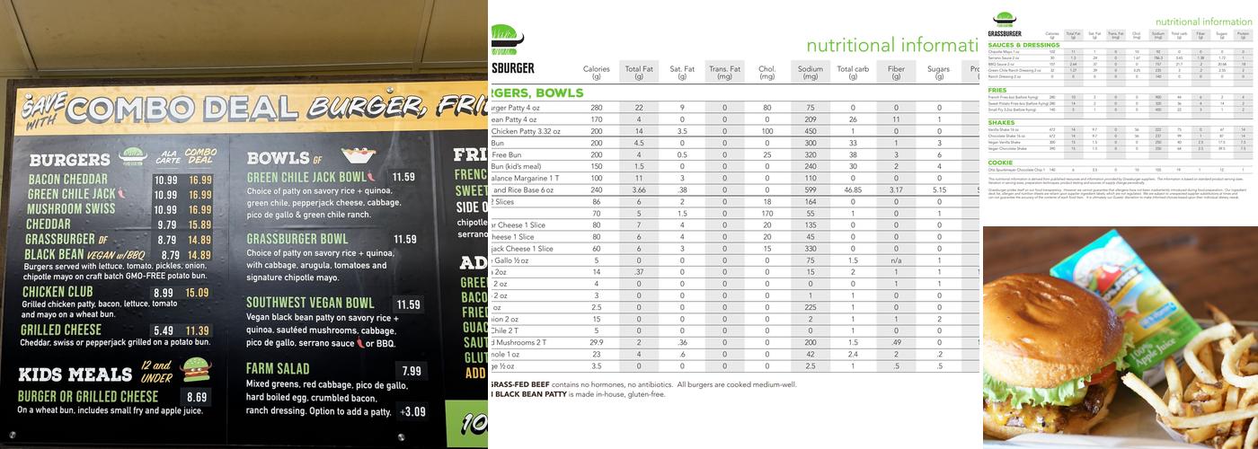 Grassburger Menu