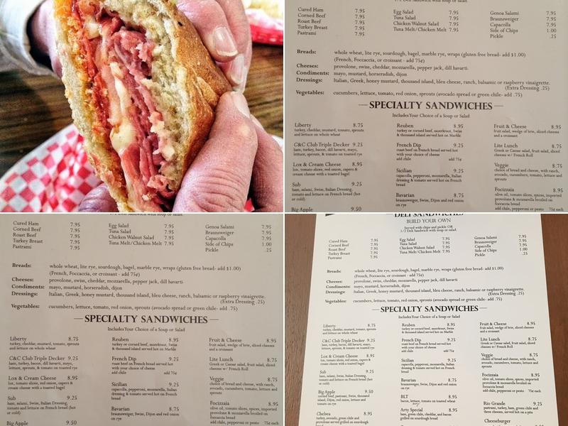 Cheese and Coffee Menu