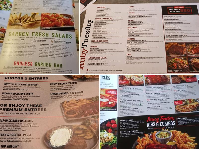 Ruby Tuesday Menu