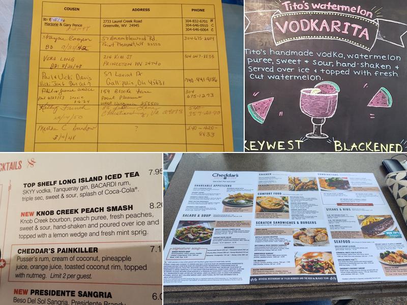 Cheddar's Scratch Kitchen Menu