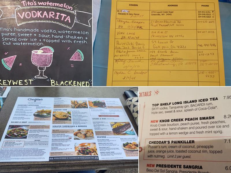 Cheddar's Scratch Kitchen Menu