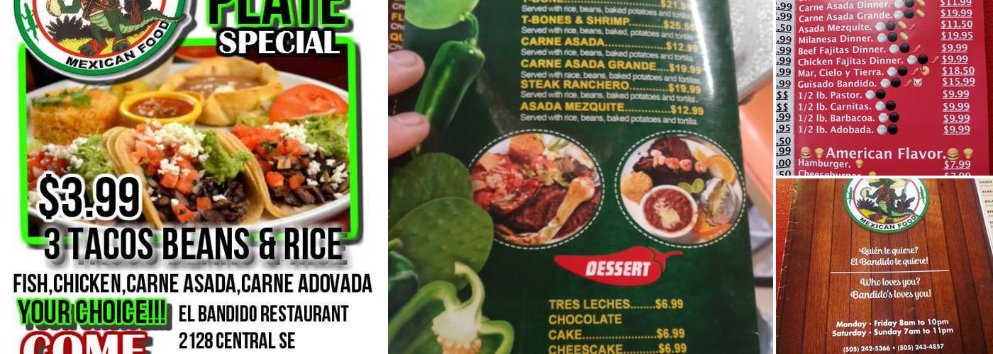 Bandido Hideout Menu