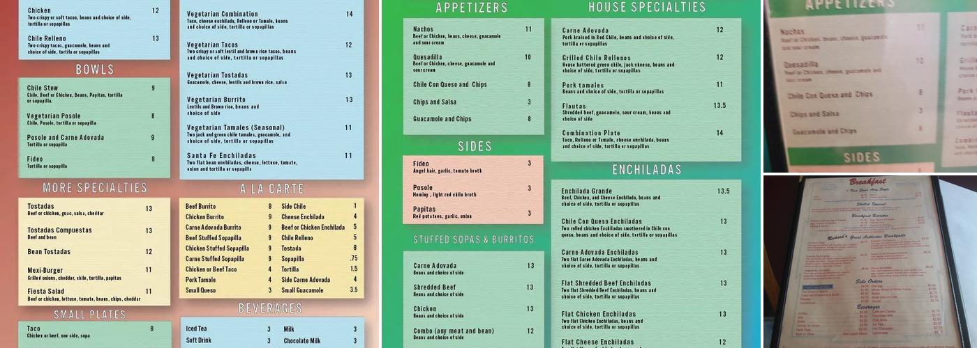 Richard's Mexican Restaurant Menu