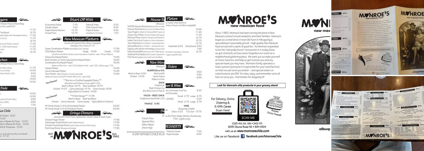 Monroe's Restaurant Menu