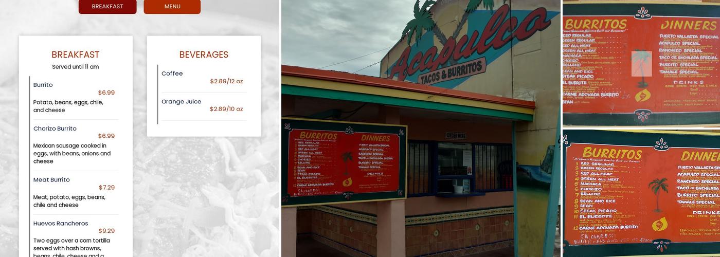 Acapulco Tacos & Burritos Menu