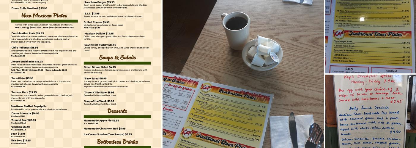 Kap's Coffee Shop & Diner Menu