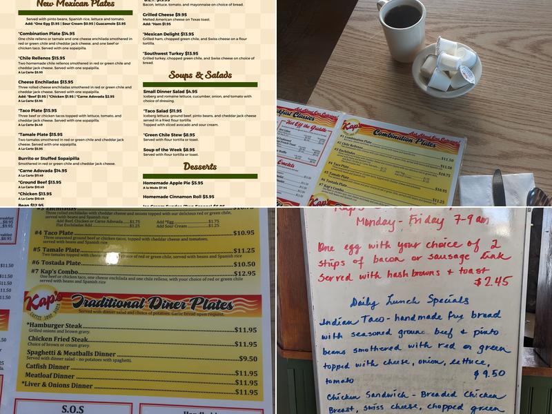 Kap's Coffee Shop & Diner Menu