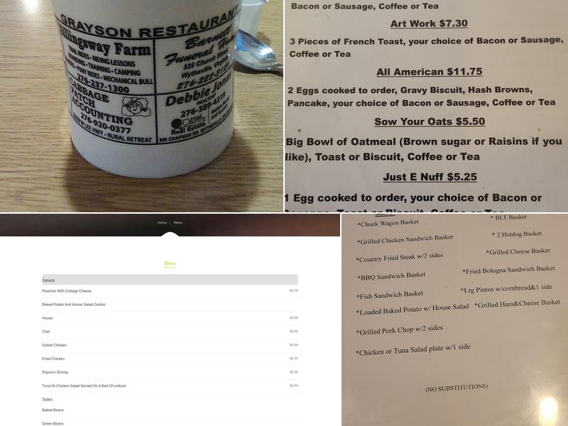 Grayson Restaurant Menu