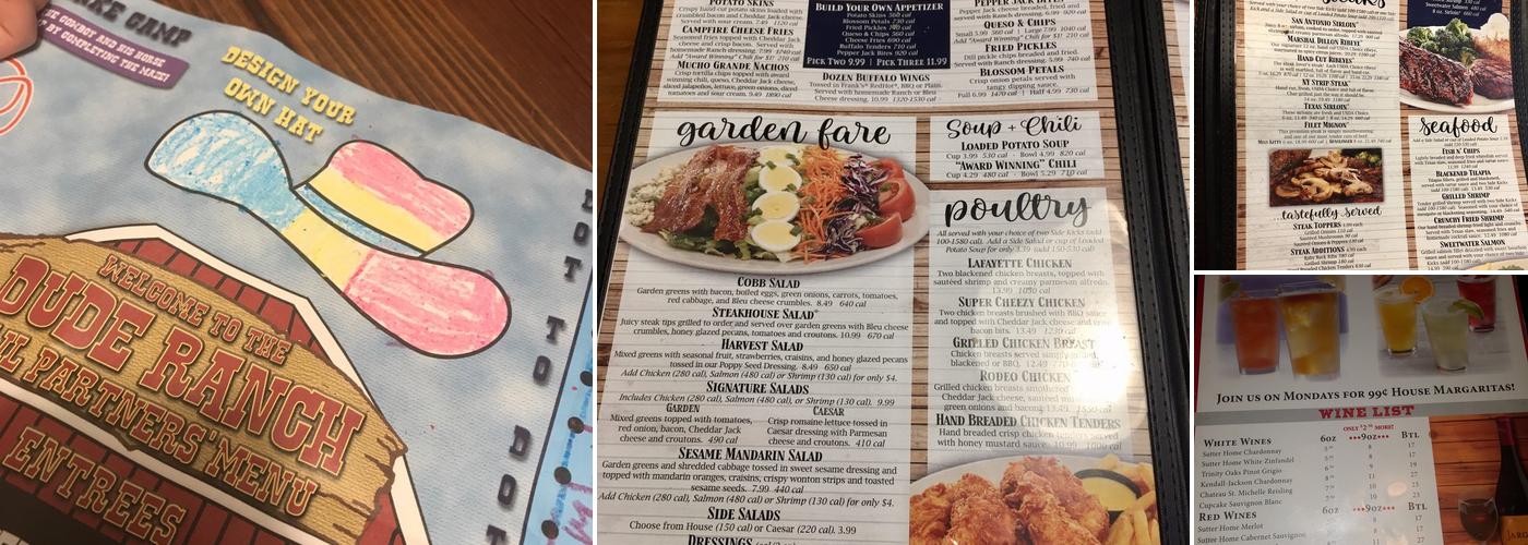 Sagebrush Steakhouse Menu