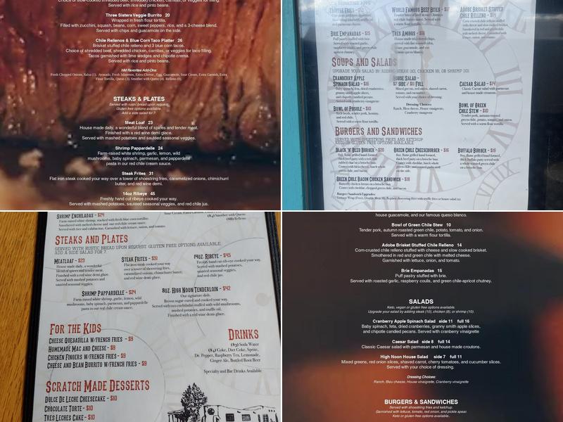 High Noon Restaurant & Saloon Menu