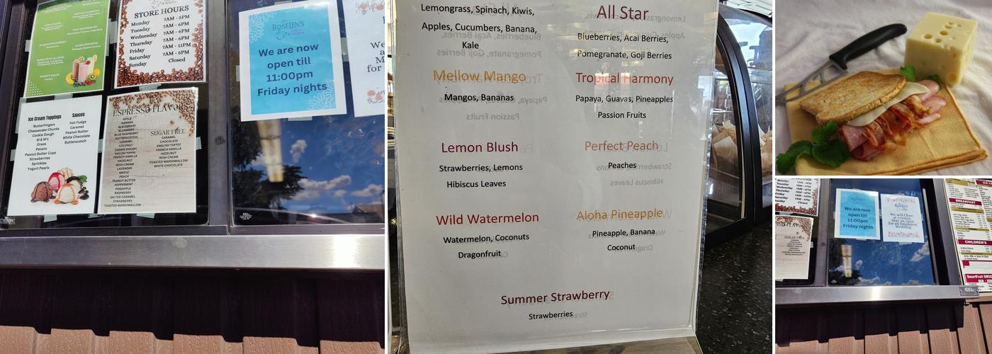 Roselen's Coffees & Delights Menu