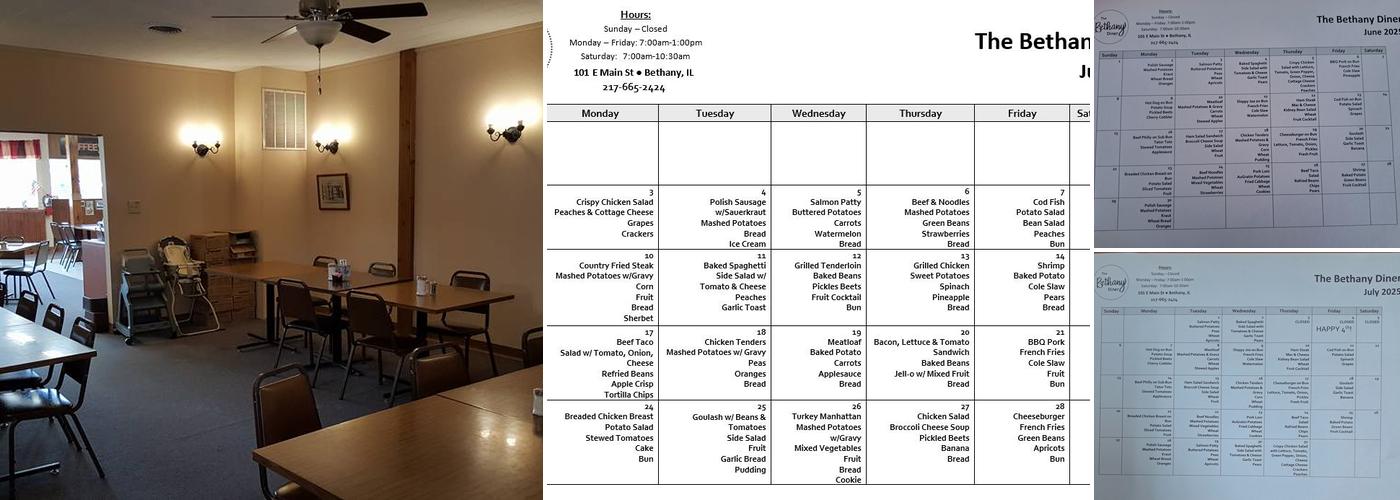 The Bethany Diner Menu