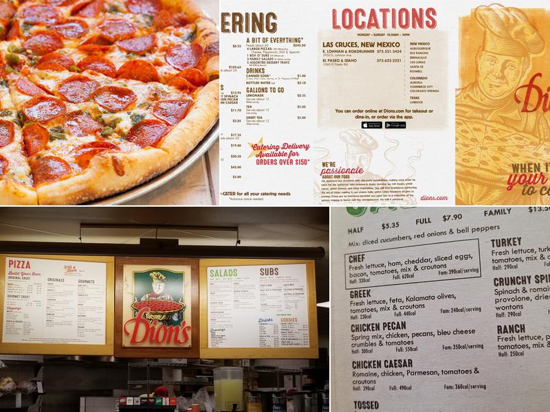 Dion's Pizza Menu