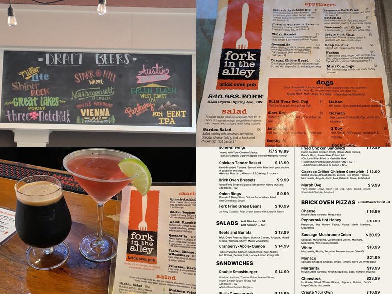 Fork in the Alley Menu