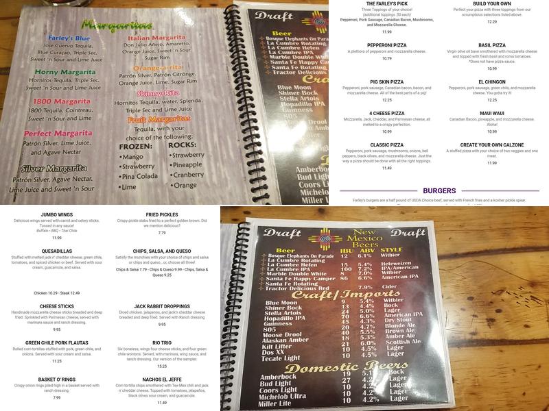 Farley's Menu