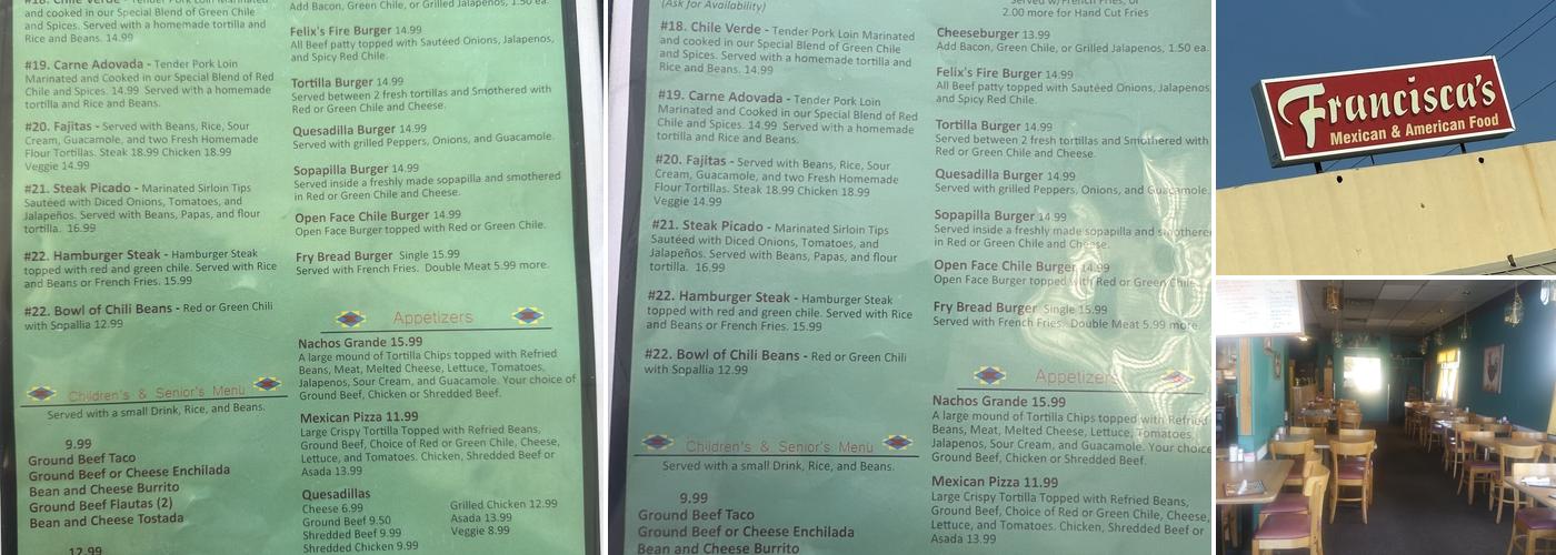 Francisca's Menu