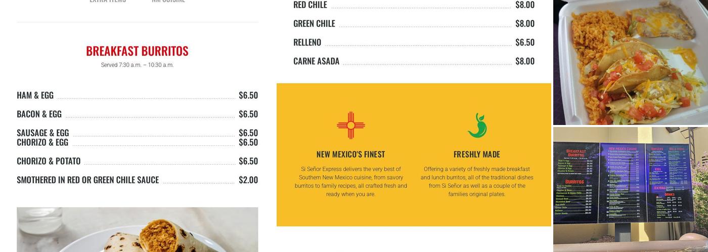 Si Señor Express Menu